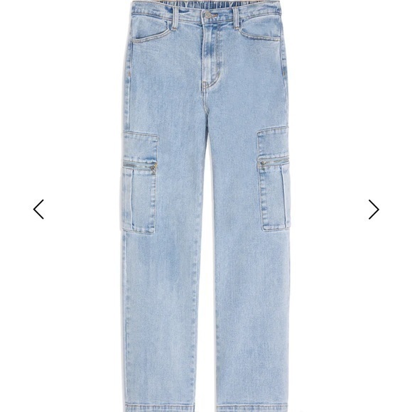 Weworewhat Womens Cargo Jeans Y2K Utility Stretch Denim Straight Jeans M 90s - Picture 5 of 9